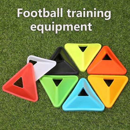 2 Pcs Triangle Marker Discs Bright Colors Triangle Shape Wear-resistant Multipurpose Eye-catching Football Training with Hole Sturdy Soccer