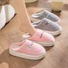Cotton slippers autumn and winter indoor home non-slip thick bottom stepping on shit feeling plush warm household slippers winter