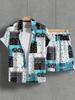 Men's Summer Paisley Pattern 3D Print Shirt and Shorts Set, Vintage Ethnic Style Hawaiian Shirt