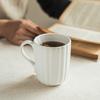 Minimalist Solid Color Cup Household High Value Ceramic Mug Large Capacity Water Cup Creative Relief Chrysanthemum Cup