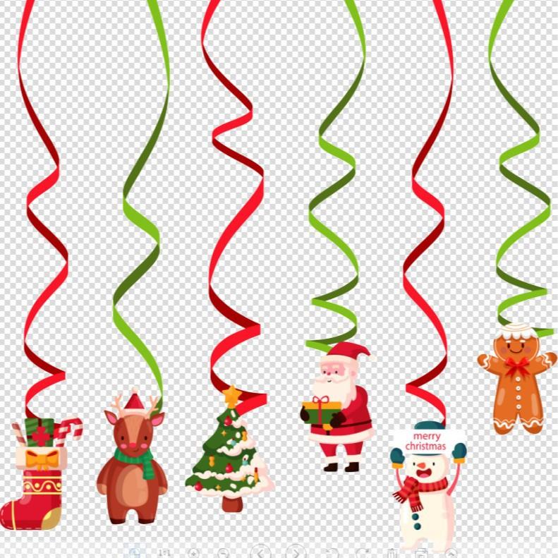 Christmas Party Supplies Merry Christmas Pull Flag Banner Spiral Pendant Custom