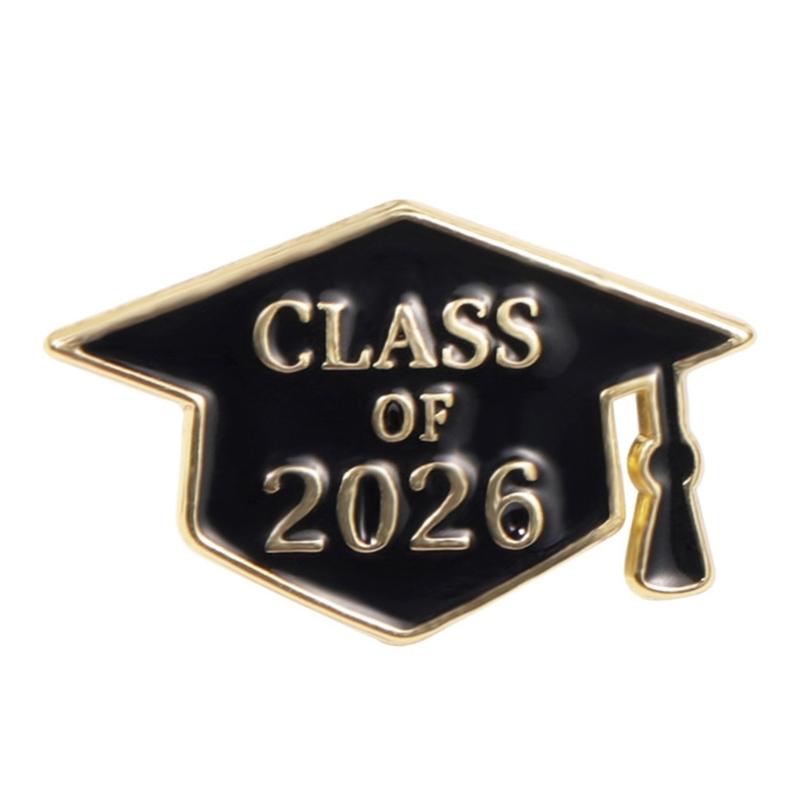 Elegante Spilla da Bavero Cappello di Laurea Commemorativo 2026 con Smalto Liscio Lega Spilla di Sicurezza per Risvolto