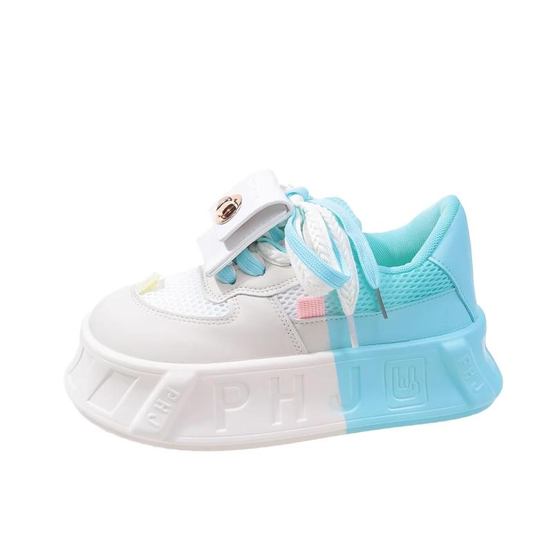 

Модные женские туфли класса люкс Kawaii 5 см, новые легкие модные универсальные повседневные туфли, женские спортивные туфли на толстой подошве Matsutake 35