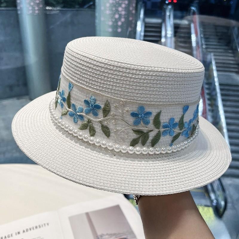 

Summer Straw Hat With Wide For Sun Protection And Breathability белый