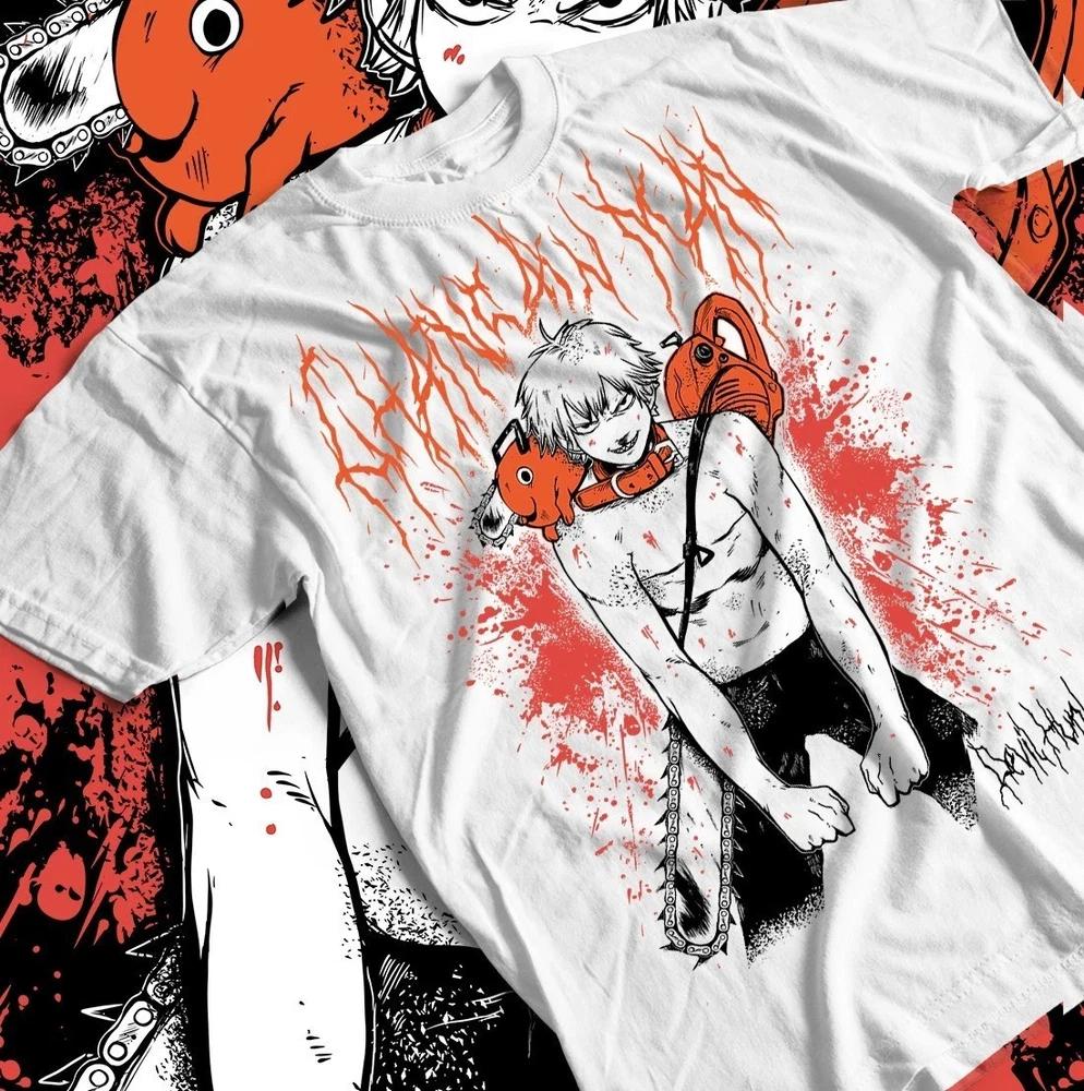CHAINSAWUnisex DENJI WHITE T SHIRT UNISEX STYLE S