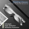 Transparent Silver Ultralight Reading Glasses Flat Mirror Eyewear Presbyopic Glasses Plastic Frame