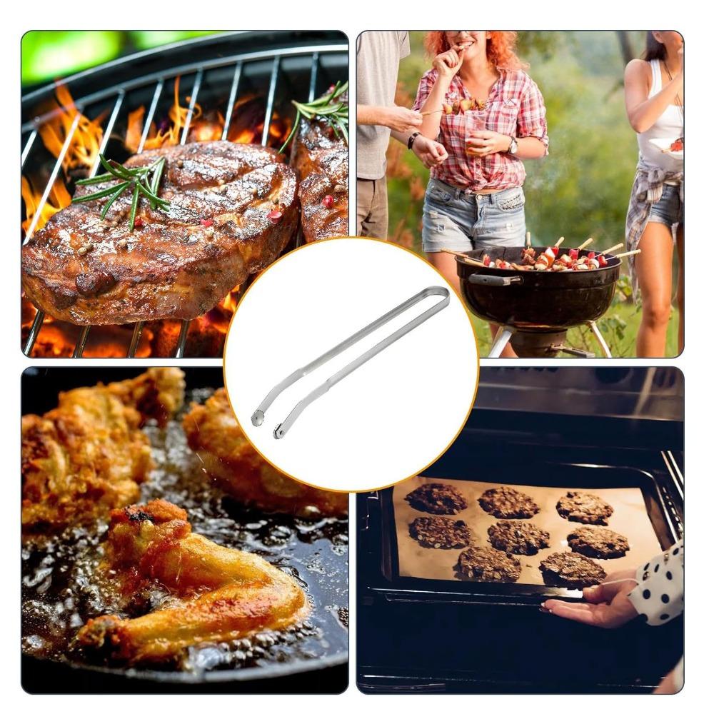 Stainless Steel Sausage Turning Tongs Long Handle Barbecue Tongs Kitchen Tongs Kitchen Cooking