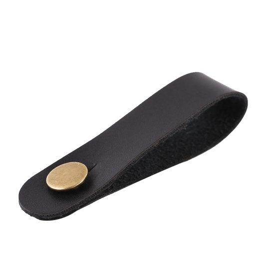 Faux Leather Guitar Neck Headstock Strap Holder Button Lock with Metal Fastener