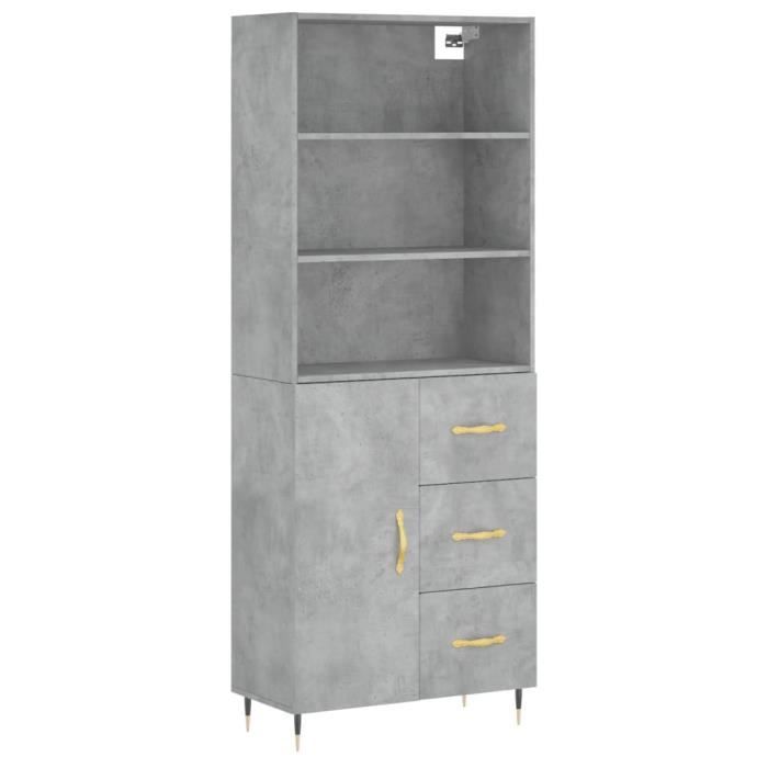 VidaXL Highboard Concrete Grey 69.5x34x180 Cm Engineered Wood 3189425