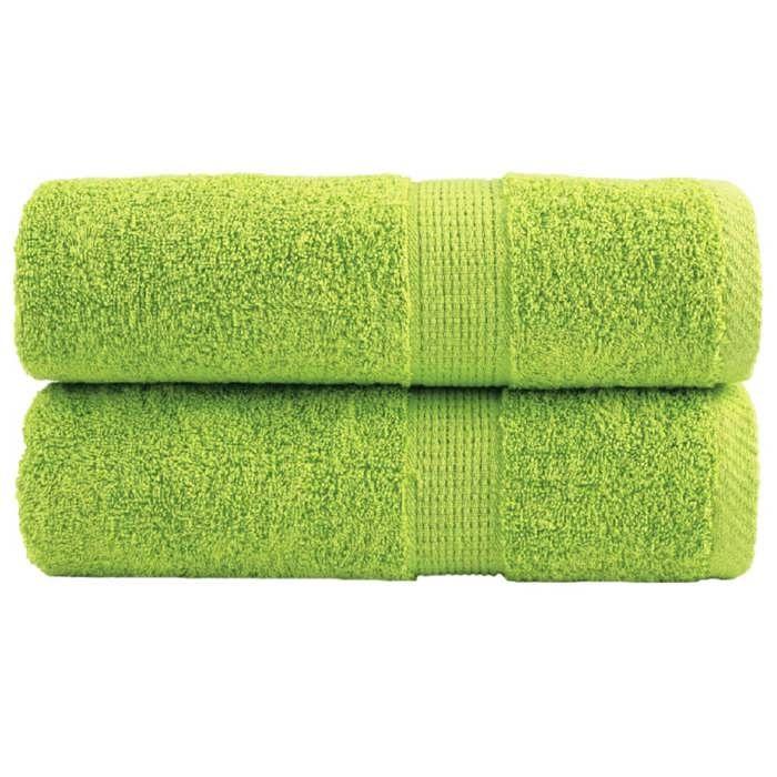 VidaXL Serviettes de toilette Premium SOLUND 2 pièces Vert pomme 30 x 30 cm 600 g/m² 137491