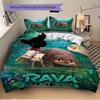 3pcs Raya & Tuk Tuk Raya and The Last Dragon Quilt Cover Set, Soft and Cozy Bedroom, Guest Room and Dorm Decorative Bedding 3-Piece Set 1 Qu