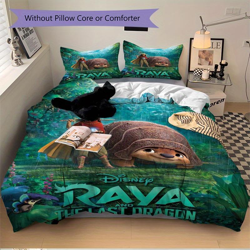 3pcs Raya & Tuk Tuk Raya and The Last Dragon Quilt Cover Set, Soft and Cozy Bedroom, Guest Room and Dorm Decorative Bedding 3-Piece Set 1 Qu
