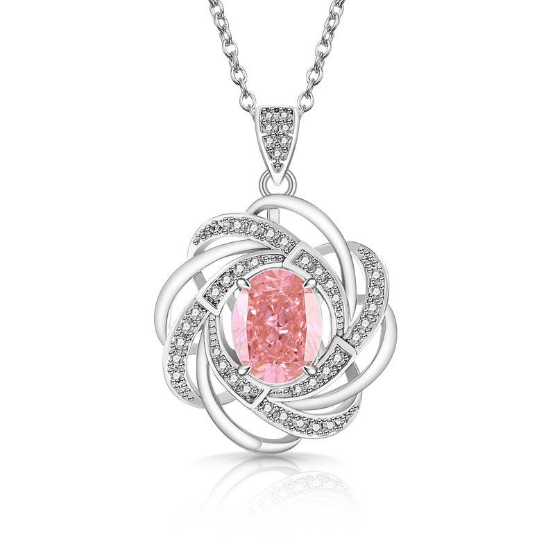 925 Sterling Silver Fashion Light Luxury Ice Flower Cut Zircon Cosmic Star Necklace Birthday Party Anniversary Gift