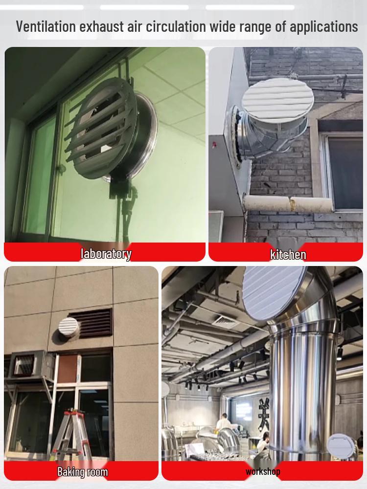 Round Aluminum Alloy Self-Closing Air Vent Louver Fan for Indoor Exhaust Systems
