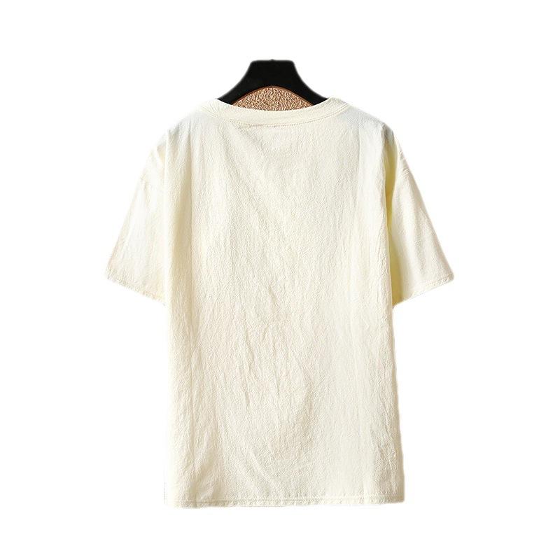 Summer Solid Color Crew Neck T-shirt Men's, New Japanese Loose Short-sleeved T-shirt Men's Clothing