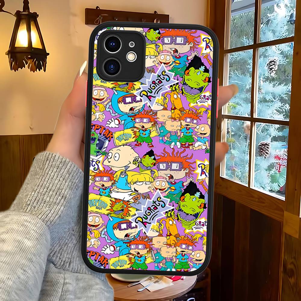 Funny Cartoon R-Rugrat Phone Case For IPhone 16 15 14 11 12 13 Pro Max Plus 12 XS Max Back Cover Matte Case