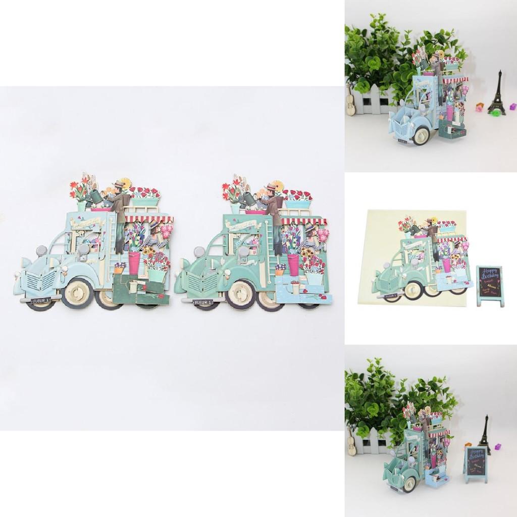 Einzigartige 3D-Muttertagskarte mit atemberaubendem Blumenwagen-Design für Mama