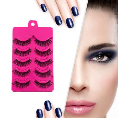 Damen 5 Paare Natürliche Lange Dicke Überkreuzte Falsche Wimpern Künstliche Augenwimpern für Make-up-Studio