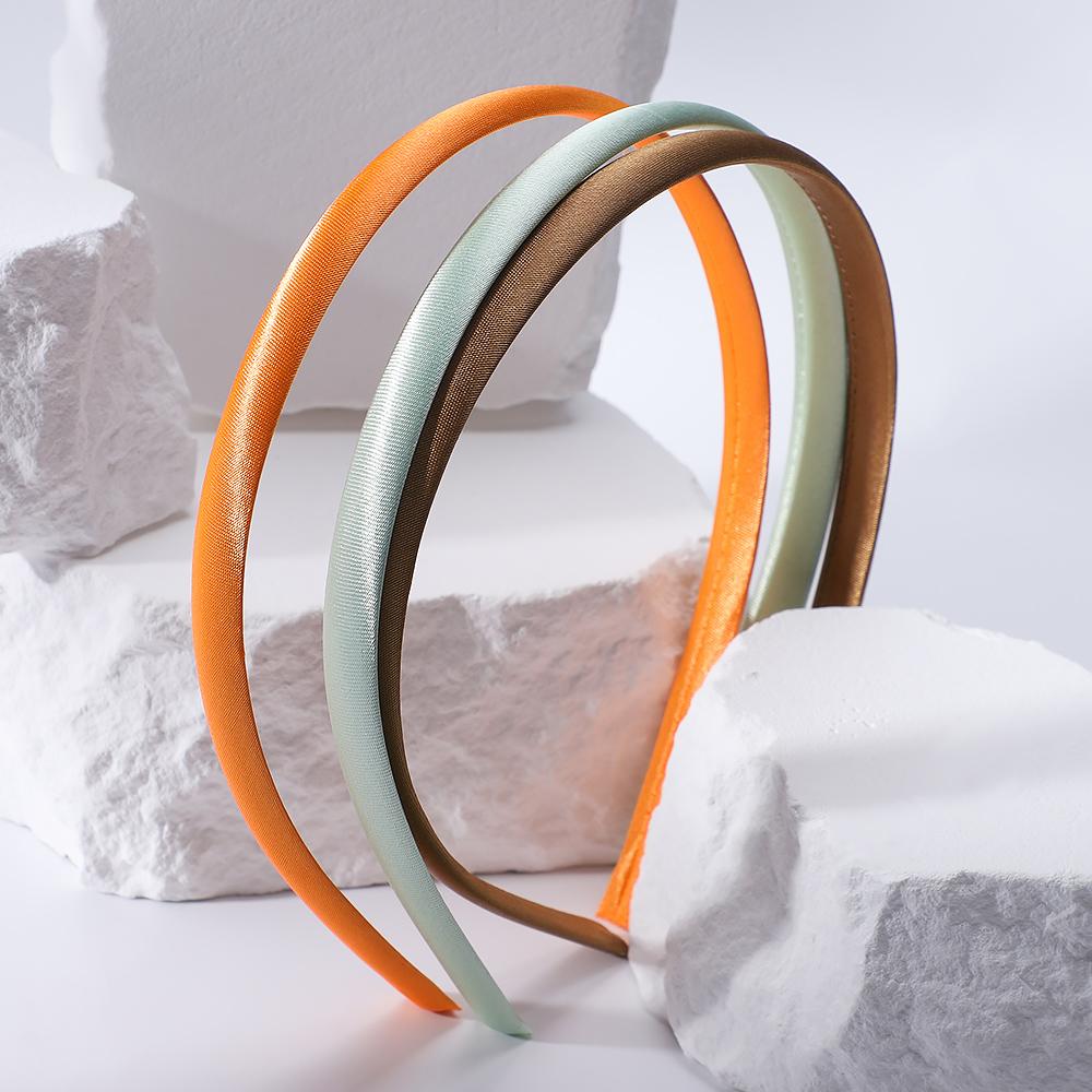 High Quality DIY Satin Covered Headbands Solid Fabric Resin Hair Band Plastic Hairbands Girls Hair Headband for Women