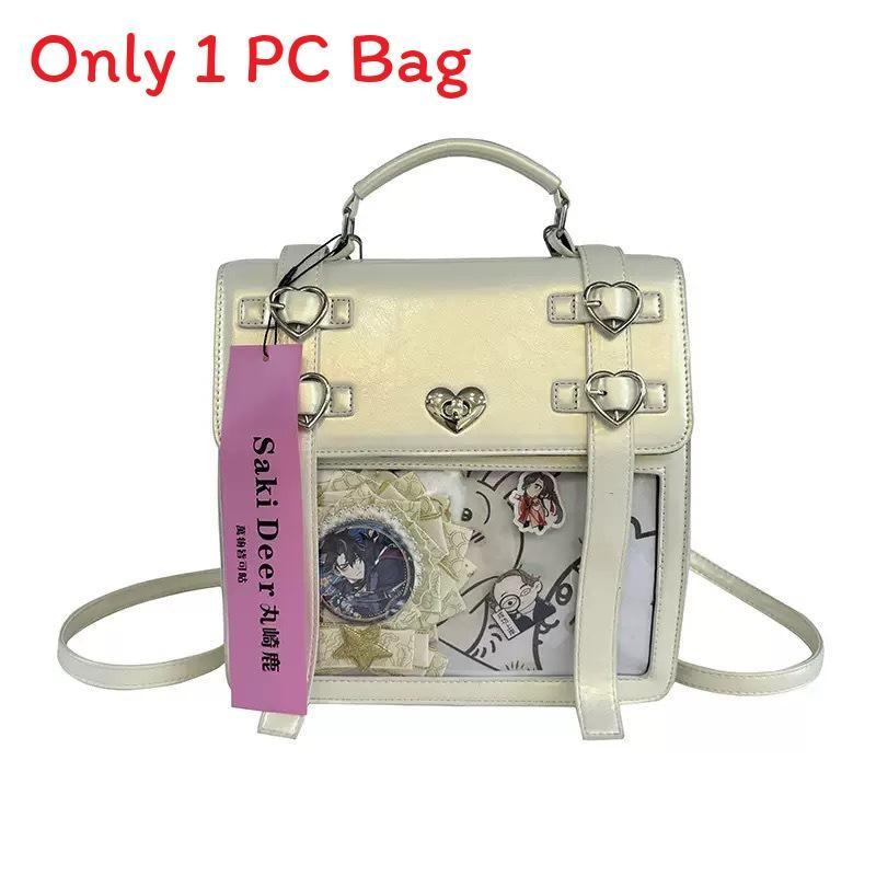 Style Japanese Solid Color Backpack Outdoor Large Capacity Transparent Itabag