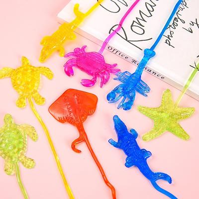 Tricky Little Toys Nostalgic Children'S Toys Sticky Marine Animals Climbing Walls Elastic Telescopic Sticky Music Venting Decompression