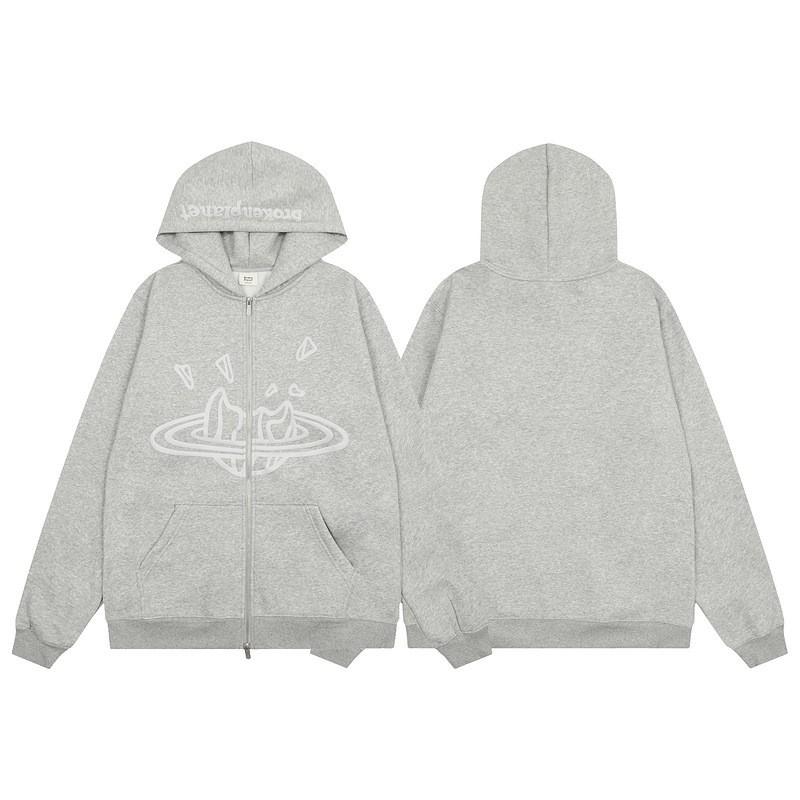 Broken Planet Oversized Hoodie Jogger Set Mens Streetwear Cotton Fleece Letter Puff Print Loose Fit Winter