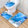 Christmas Toilet Three-Piece Floor Mat Bathroom Three-Piece Carpet Doormat