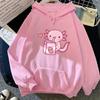 Anime Axolotl Loves Strawberry Milk Doodle Hoodie Kawaii Hoodies Winter Women Spring/Autumn Unisex Sweatshirt Harajuku Sudaderas