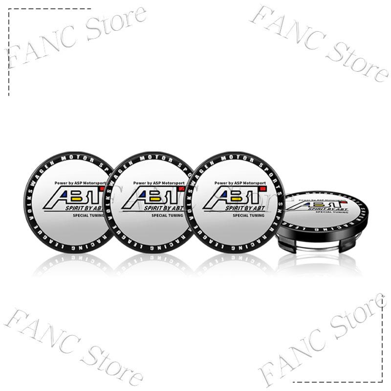 4Pcs 56/60mm ABT Emblem Car Wheel Center Hub Cap Rim Refit Dust-proof Badge Covers Sticker For Universal Car Styling Accessories