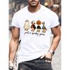 Summer Round Neck Halloween Ghost & Goose Graphic 3D Print T-shirts Fashionable Casual Short Sleeved Men's T-shirts