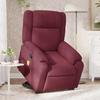 Vidaxl Lift and Massage Armchair, Reclining, Burgundy, Fabric Upholstered
