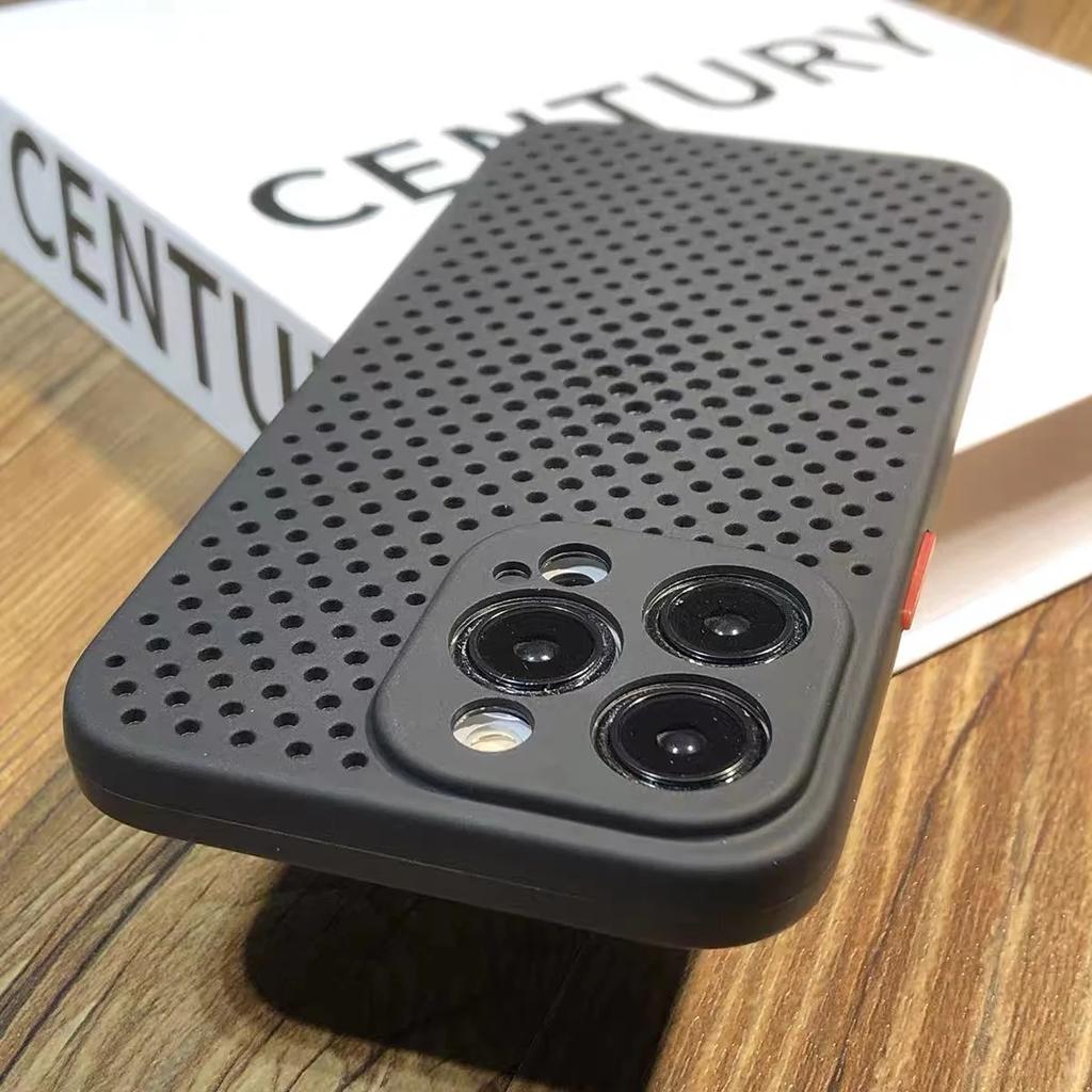Luxury Soft Heat Dissipation Phone Case For IPhone 11 12 13 14 15 16 Pro Max Plus Hollow Ultra Thin Plain Cover