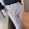 Men's Slim Fit British Business Casual Trousers - Korean Fashion Style, Solid Color, Naples Straight Leg.