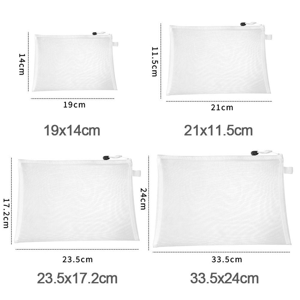 Mesh Pen Bag Nylon Document Bag Office School Supplies Zipper Pencil Case  Stationery