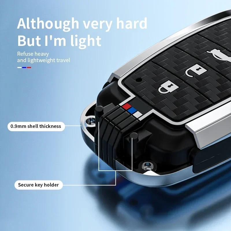 Alloy+Carbon Fider Car Key Case Holder Chain Toyota Alphard VELLFIRE 2012 PREVIA 2019 2020 2021 Car Interior Accessories