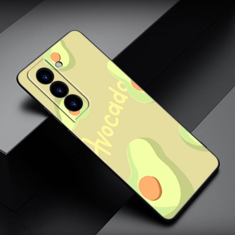 Husă de telefon drăguță din desene animate estetică avocado pentru Samsung Galaxy S22 Pro S21 S20 FE Ultra S10 Lite S10 S10E S9 S8 Plus husă neagră