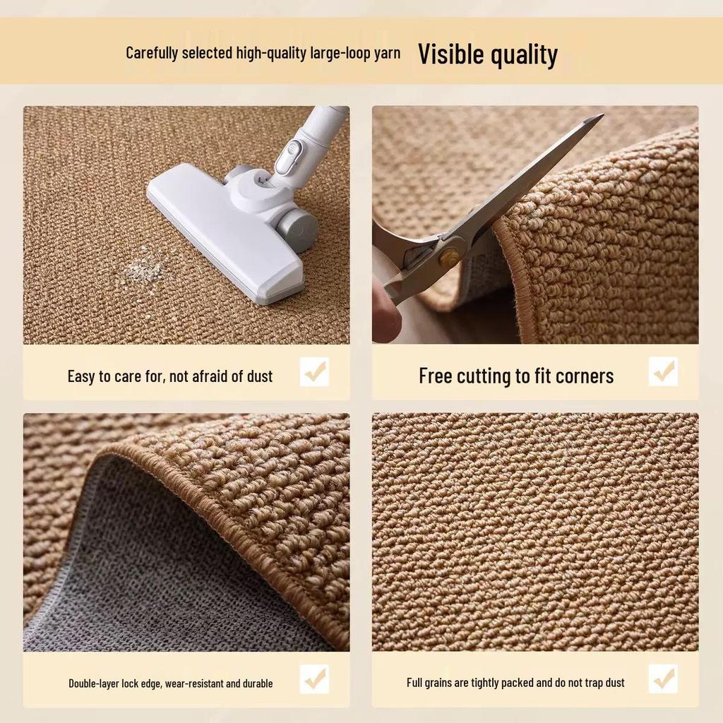 Imitation Sisal Carpet for Balcony, Bedroom, Living Room, Bedside, Japanese Tatami, Bay Window, Tea Room, Linen Floor Mat