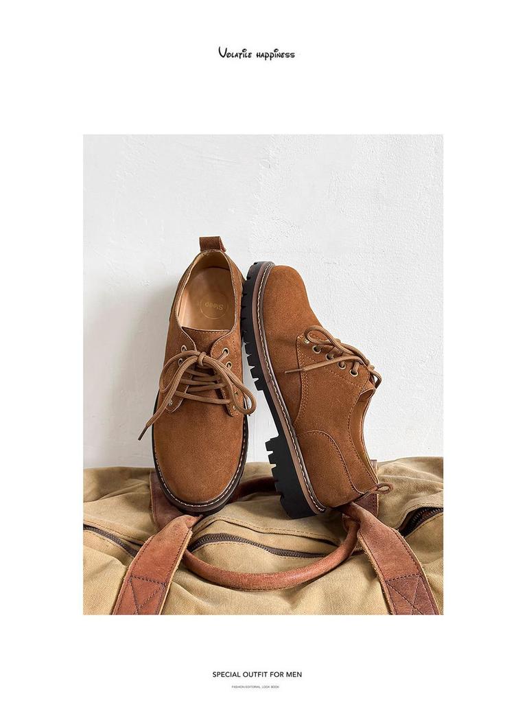 Kangsen Men's Cow Suede Low-Top Martin Boots - 2025 Autumn Casual Trend