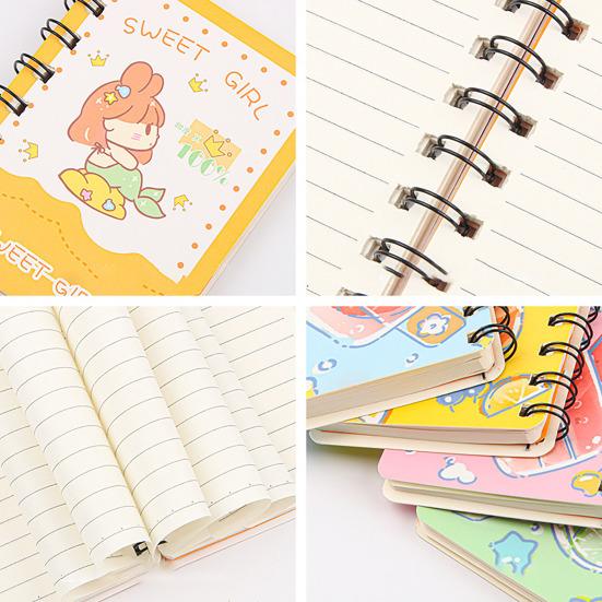 Mini Cartoon Spiral Notebook, 80 Pages Pocket Notebook, Portable Smooth Page Turning Journal for Study Notes