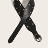 Unisex Punk Waistbelt Studded Belt For Daily Wear 120cm PU Leather Strap Durable 3.8cm Adjustable