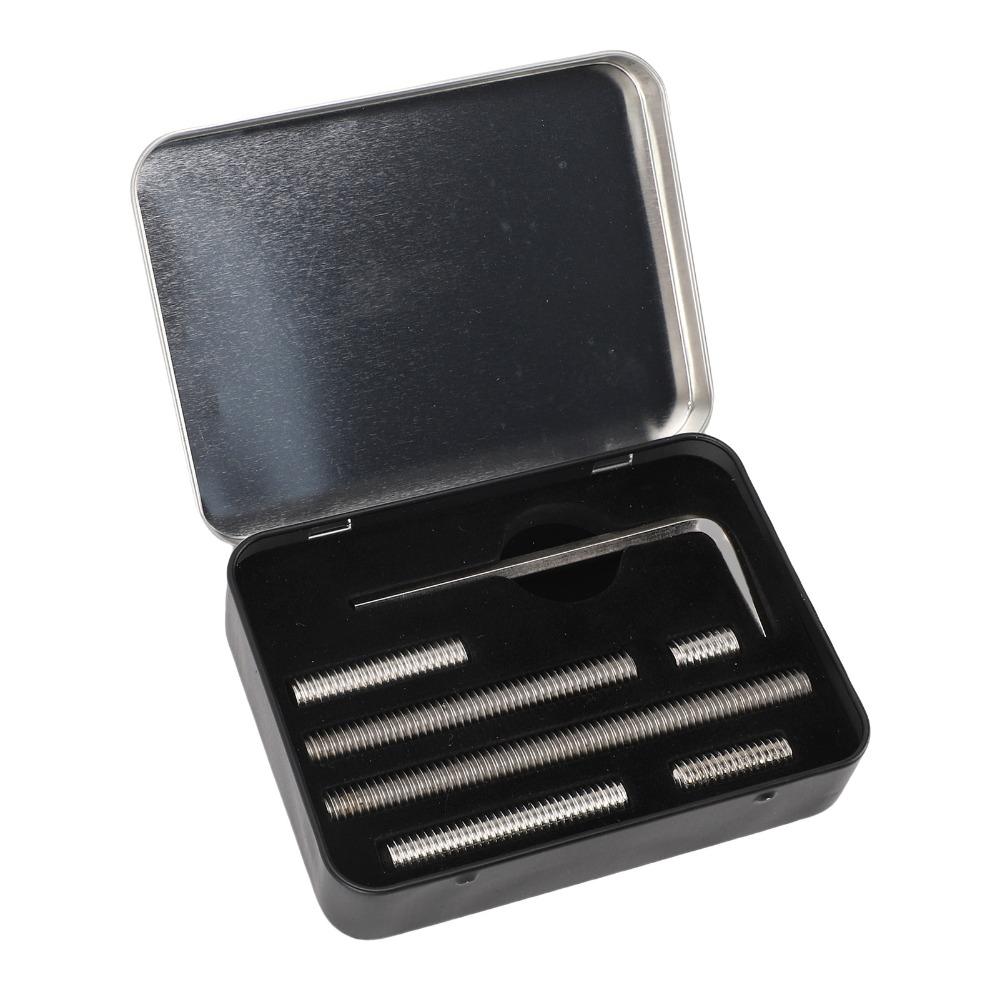 8pcs Black and Silver Pool Cue Weight Set Multi-Size Protective Case  Billiard Practice