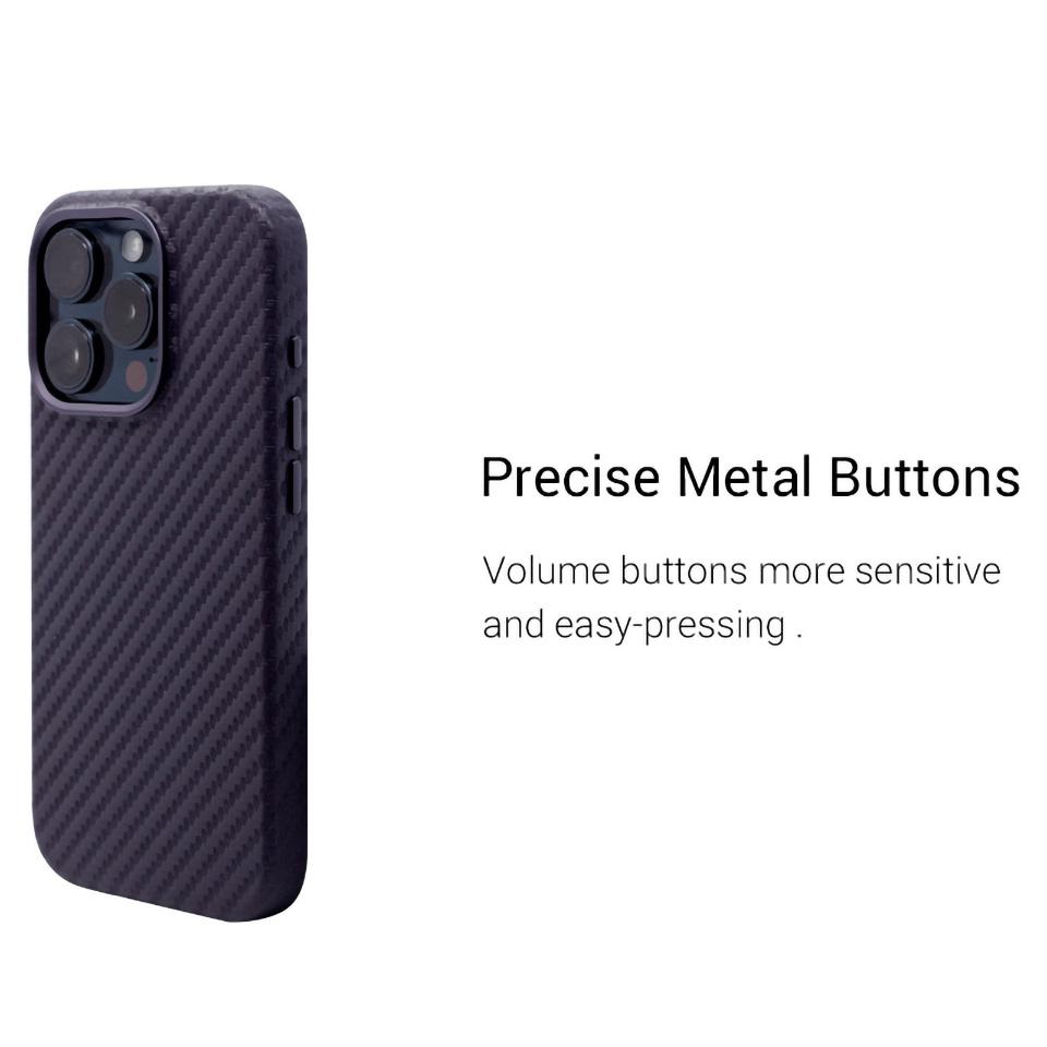 KZDOO For iPhone 15 Pro Magnetic Case Carbon Fiber Texture Leather+PC Phone Cover