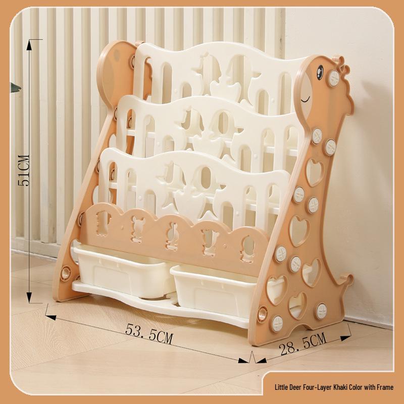 Children's Cartoon Bookshelf: Simple Plastic Bookcase for Kids' Room or Kindergarten.
