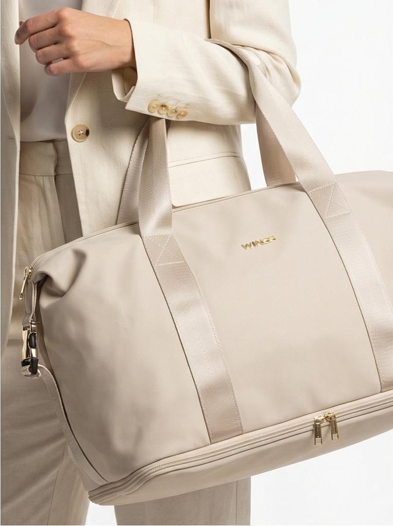 Rosella Large Women' Bag With Expandable Function Beige