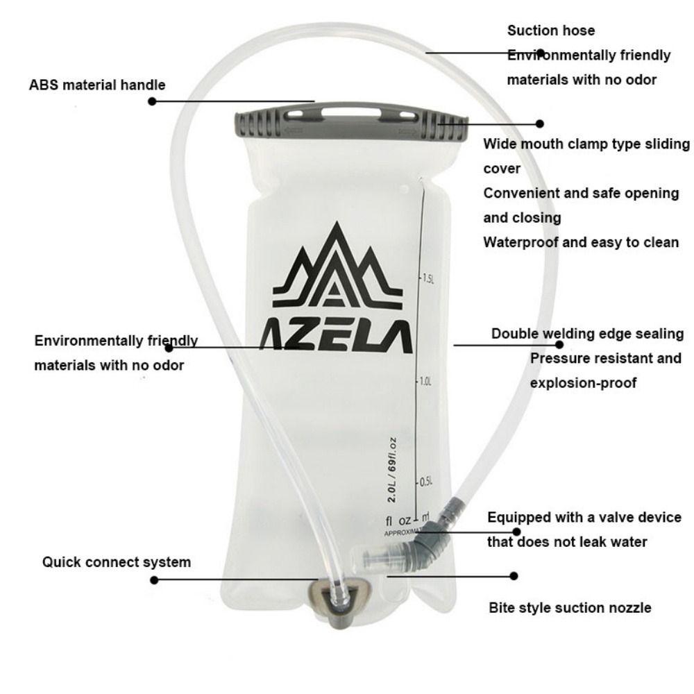 Sac d'eau de sport d'extérieur ultraléger 1.5/2L Poche souple d'alpinisme Randonnée Course