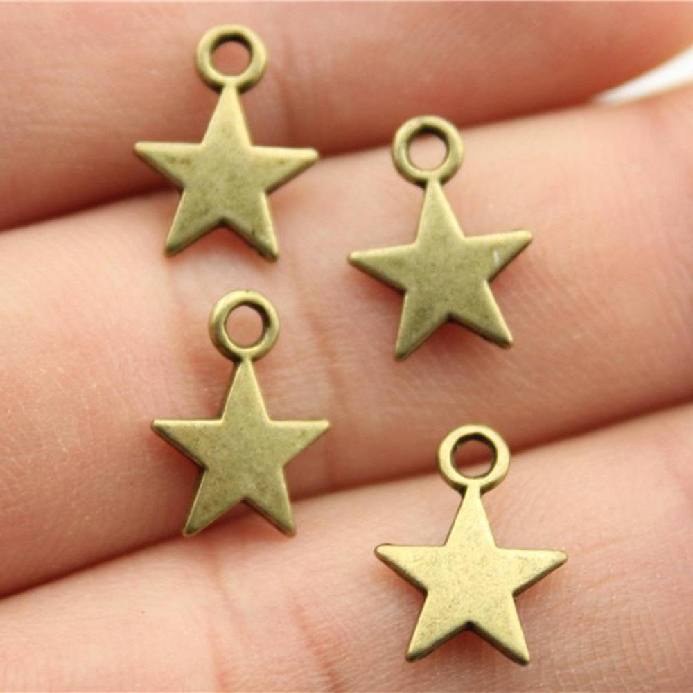 40pcs Charms Star Handmade Pendant Making Fit Vintage Tibetan Silver Color Antique Bronze Plated DIY For Bracelet Necklace