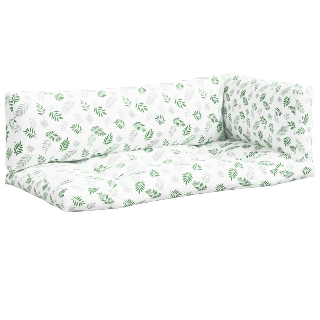 3 Piece Pallet Cushion Set with Leaf Pattern Oxford Fabric