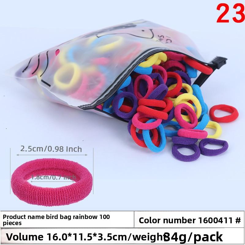 A Girl's Gradient Color Seamless Hair Tie Colorful Hair Band Headband Candy-colored Leather Band Hair Accessory and Headwear