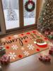VIKAMA Christmas Gingerbread Man Door Mat Non-Slip Washable Kitchen Bedroom Floor Mat Indoor Outdoor Carpet Home Decoration