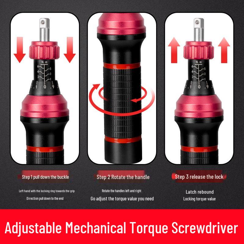 High-Precision Digital Torque Screwdriver with Adjustable Preset Mechanism